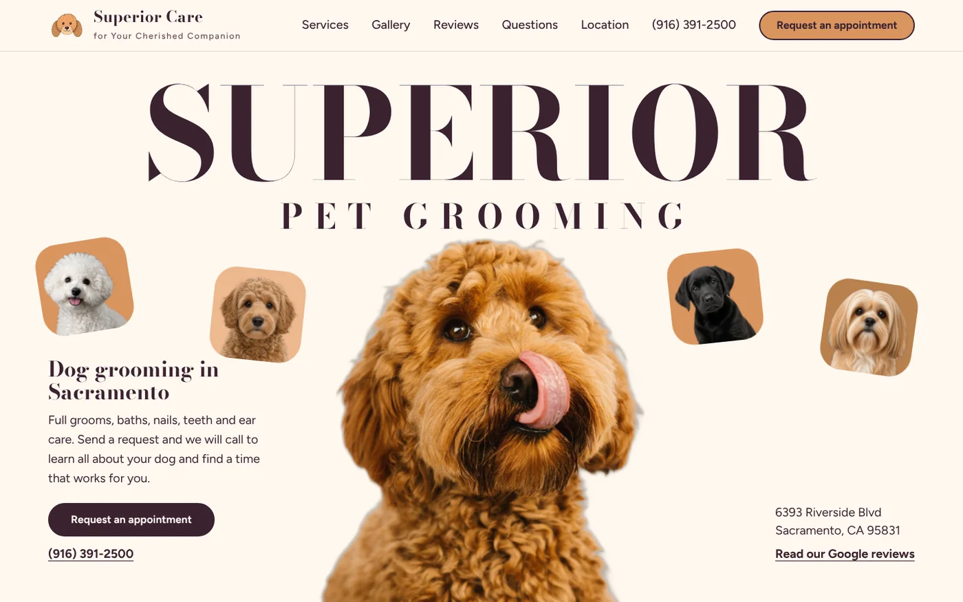 Superior Pet Grooming website
