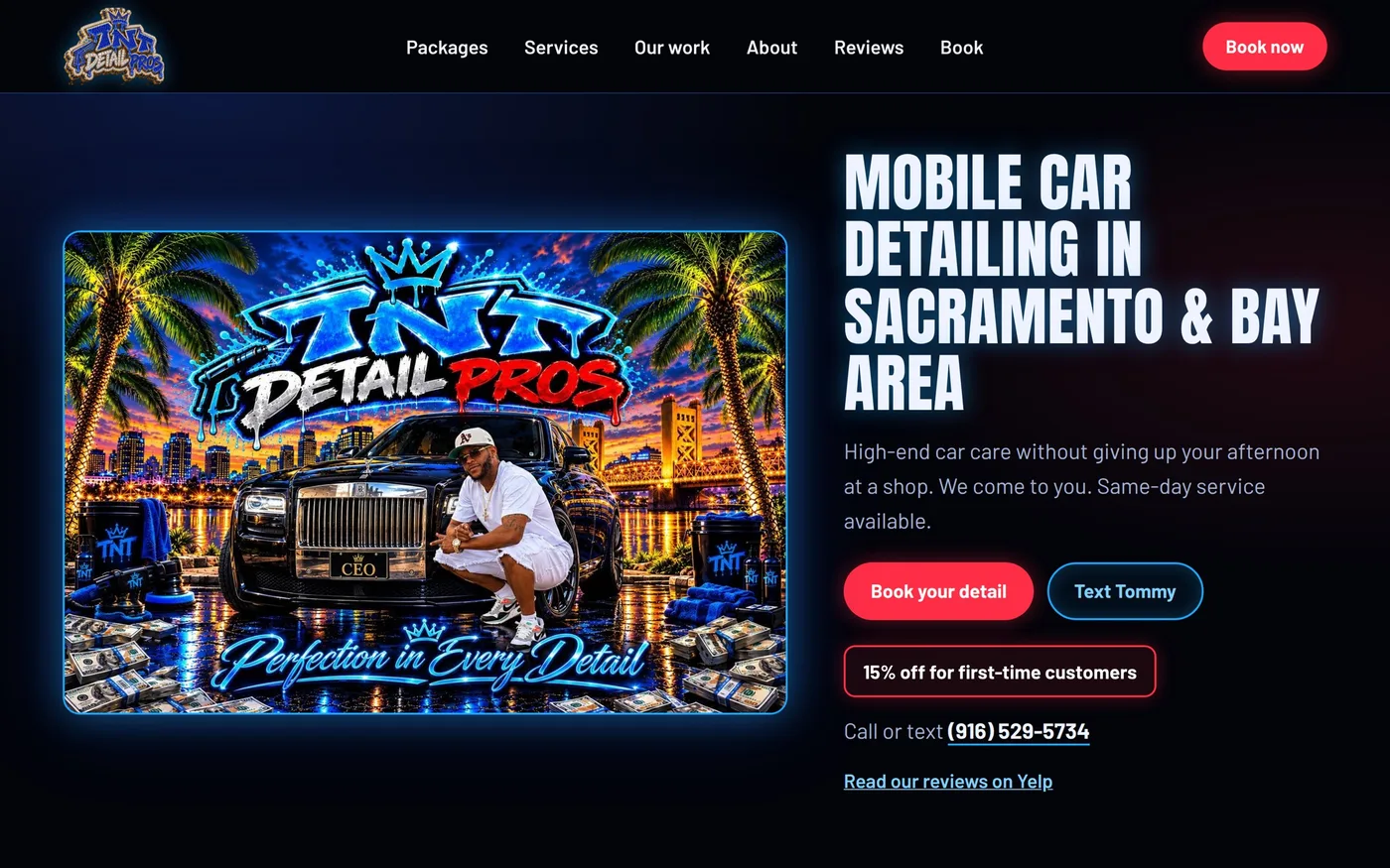 TNT Detail Pros website